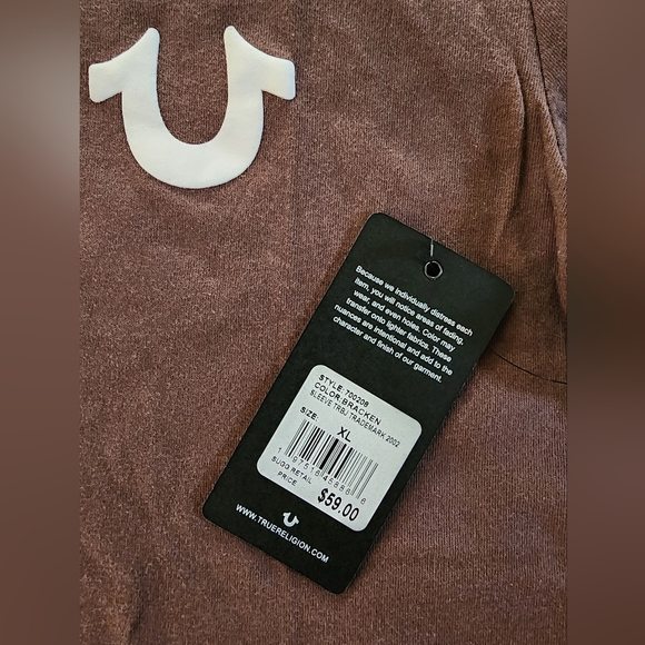 NWT True Religion tshirt Brown Size XL - Picture 5 of 6